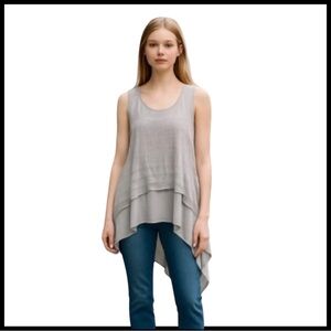 Stella Carakasi Women’s Asymmetrical Sleeveless Dress. Gray. See Measurements